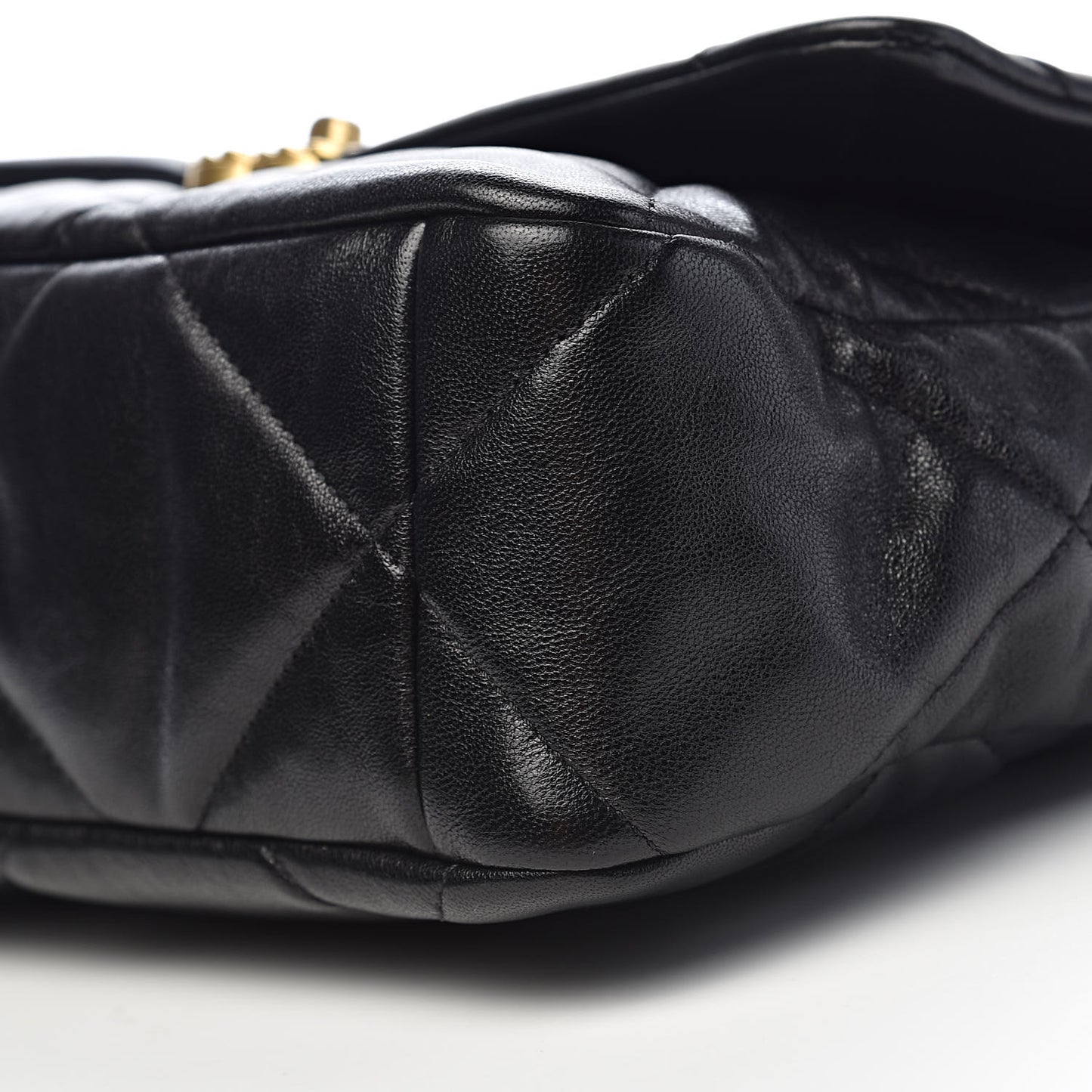 Lambskin Quilted Large 19 Flap Black