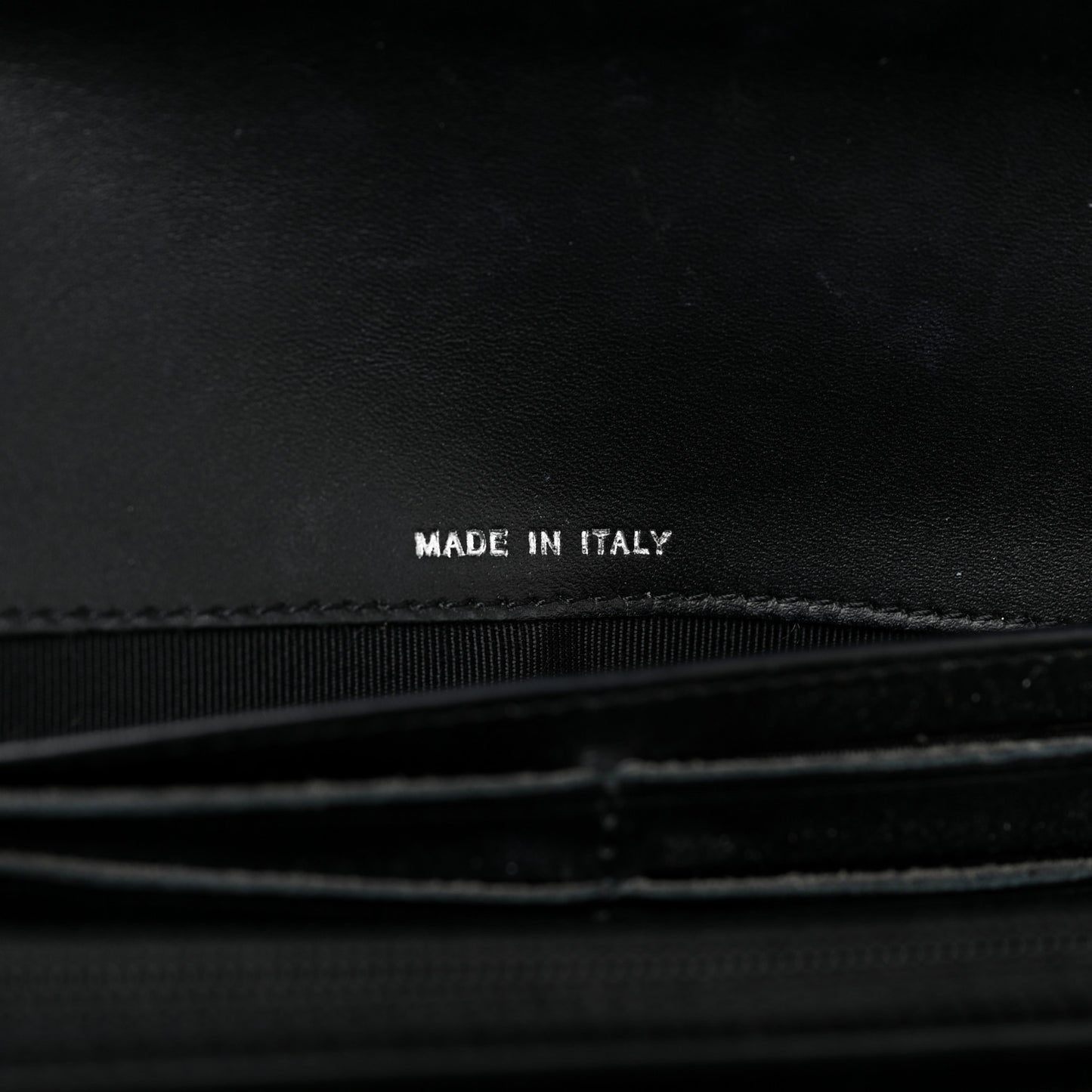 Patent Chevron Quilted Large Gusset Flap Wallet Black