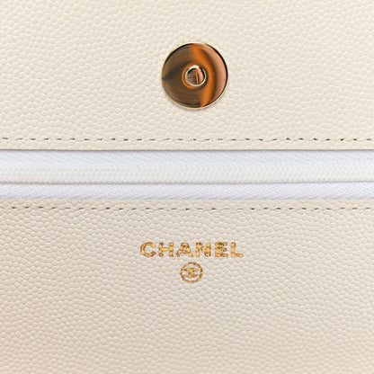 Chanel Caviar Quilted Wallet on Chain WOC White 6 of 11