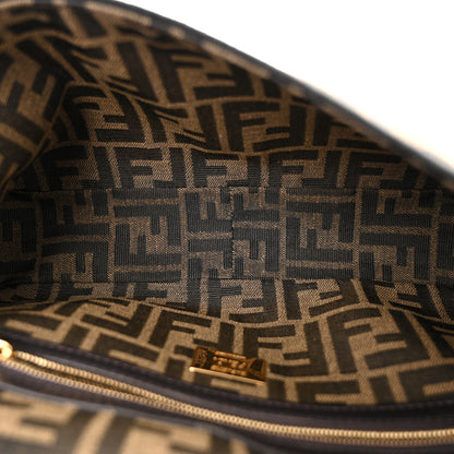 Fendi Fabric Jacquard FF 1974 Medium Baguette Tobacco Moro Black 5 of 10