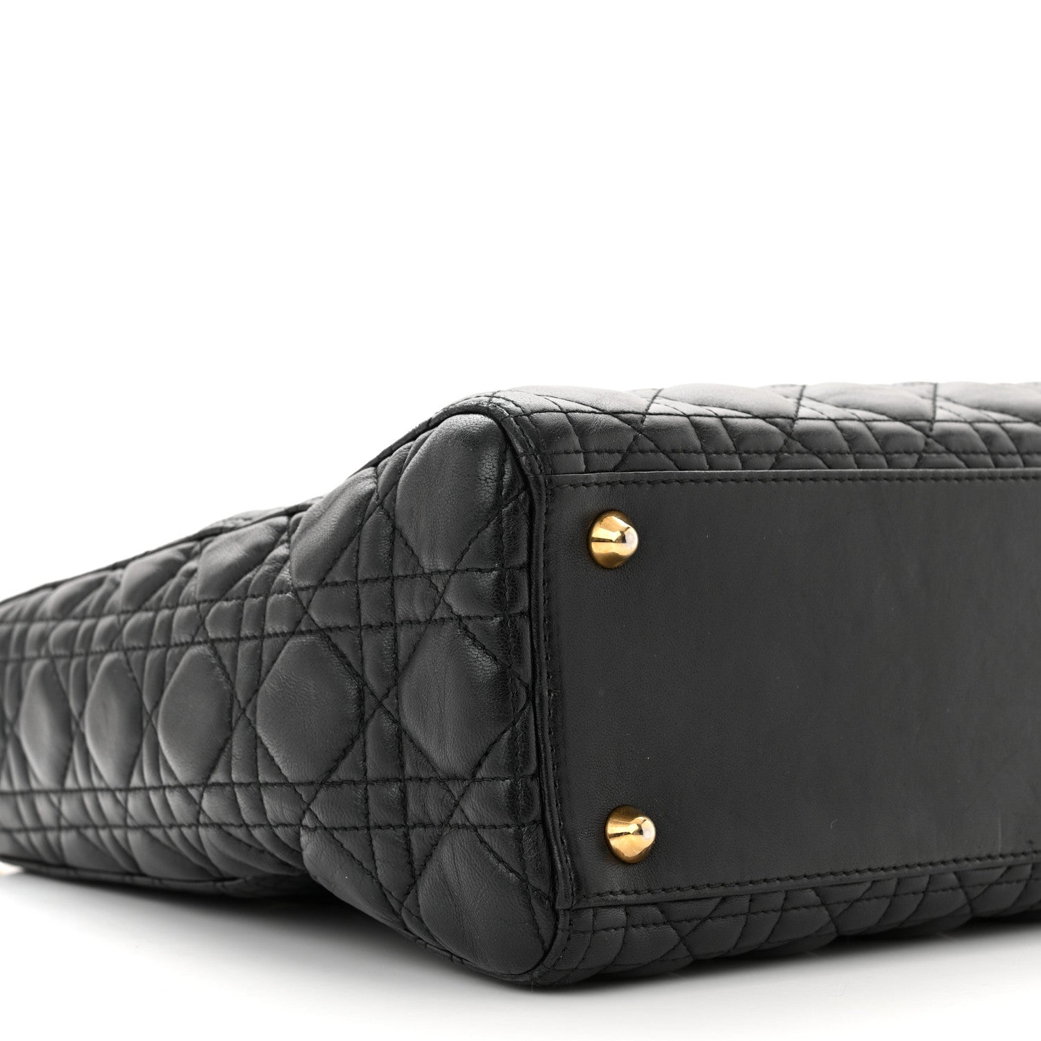 Christian Dior Lambskin Cannage Large Lady Dior Black 9 of 10