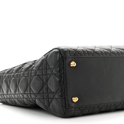 Christian Dior Lambskin Cannage Large Lady Dior Black 9 of 10