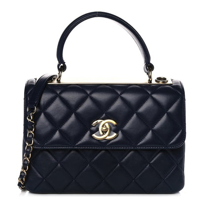 Chanel Lambskin Quilted Small Trendy CC Flap Dual Handle Bag Navy 1 of 15