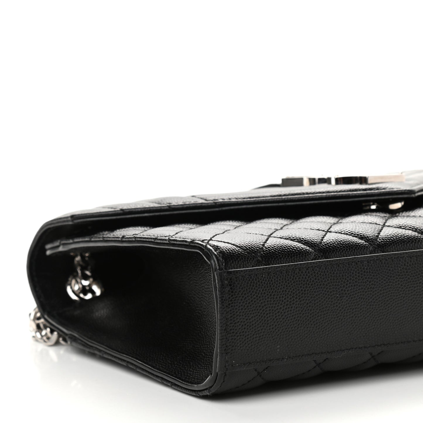 Grain De Poudre Textured Mixed Matelasse Triquilt Medium Monogram Satchel Black