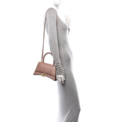 Balenciaga Grained Calfskin Small Hourglass Top Handle Bag Nude Beige 2 of 11