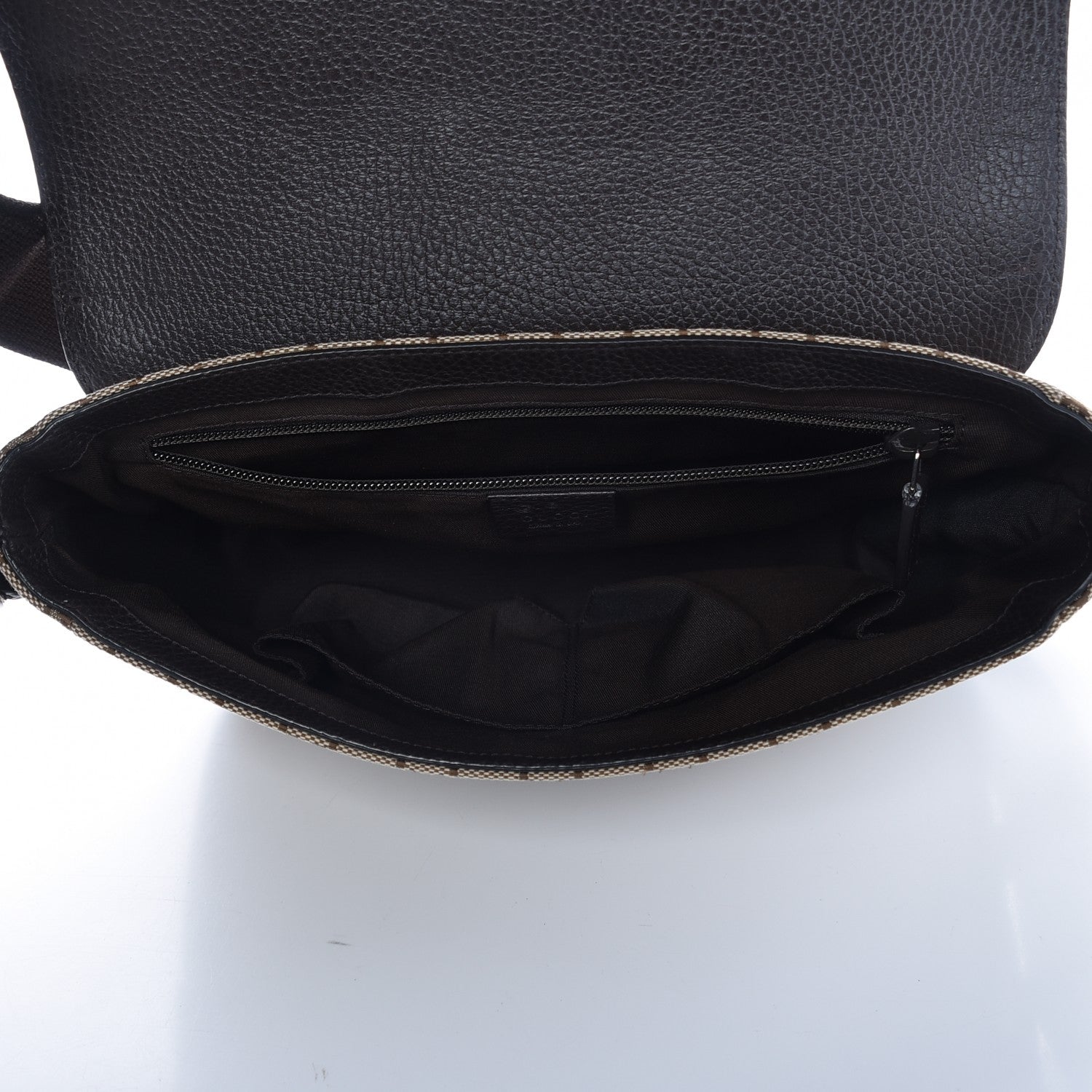 Gucci Monogram Flap Messenger Bag Beige Dark Brown 5 of 11