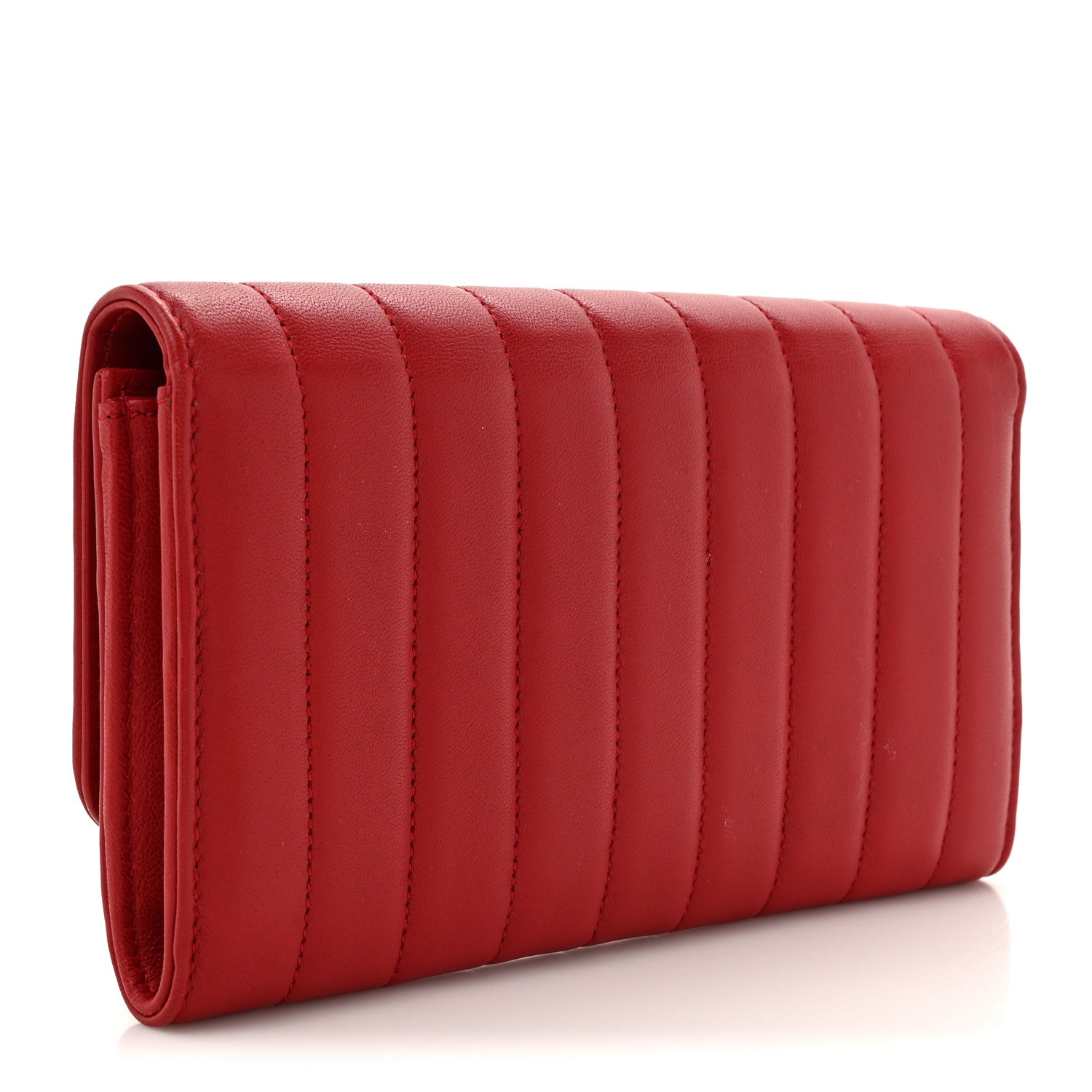 Saint Laurent Lambskin Matelasse Monogram Large Vicky Continental Wallet Rouge Eros 3 of 9