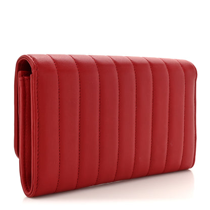 Saint Laurent Lambskin Matelasse Monogram Large Vicky Continental Wallet Rouge Eros 3 of 9