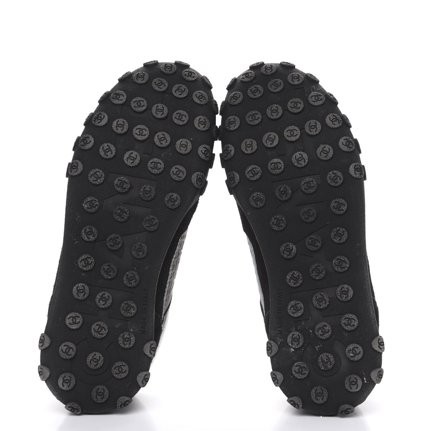 Nylon Calfskin Suede CC Sneakers 36 Grey Black White