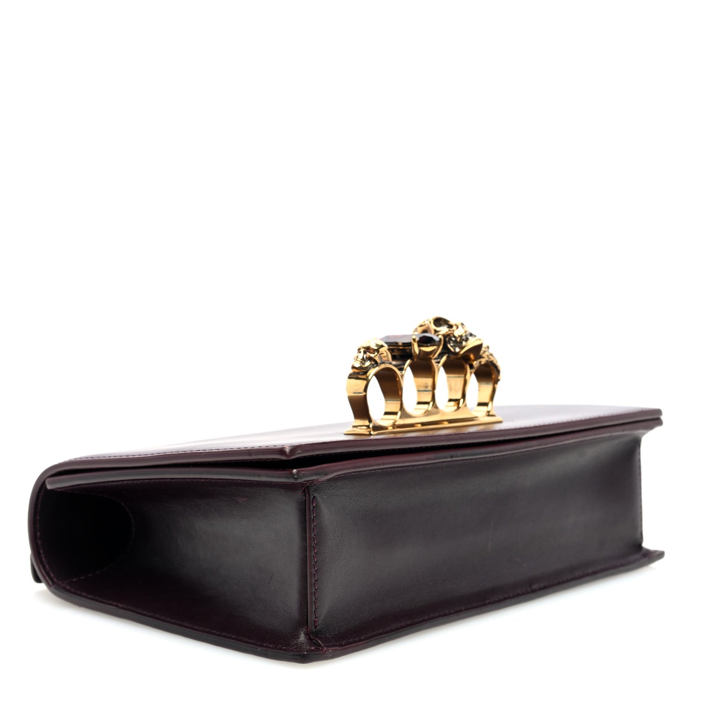 Calfskin Knuckle Shoulder Bag Burgundy