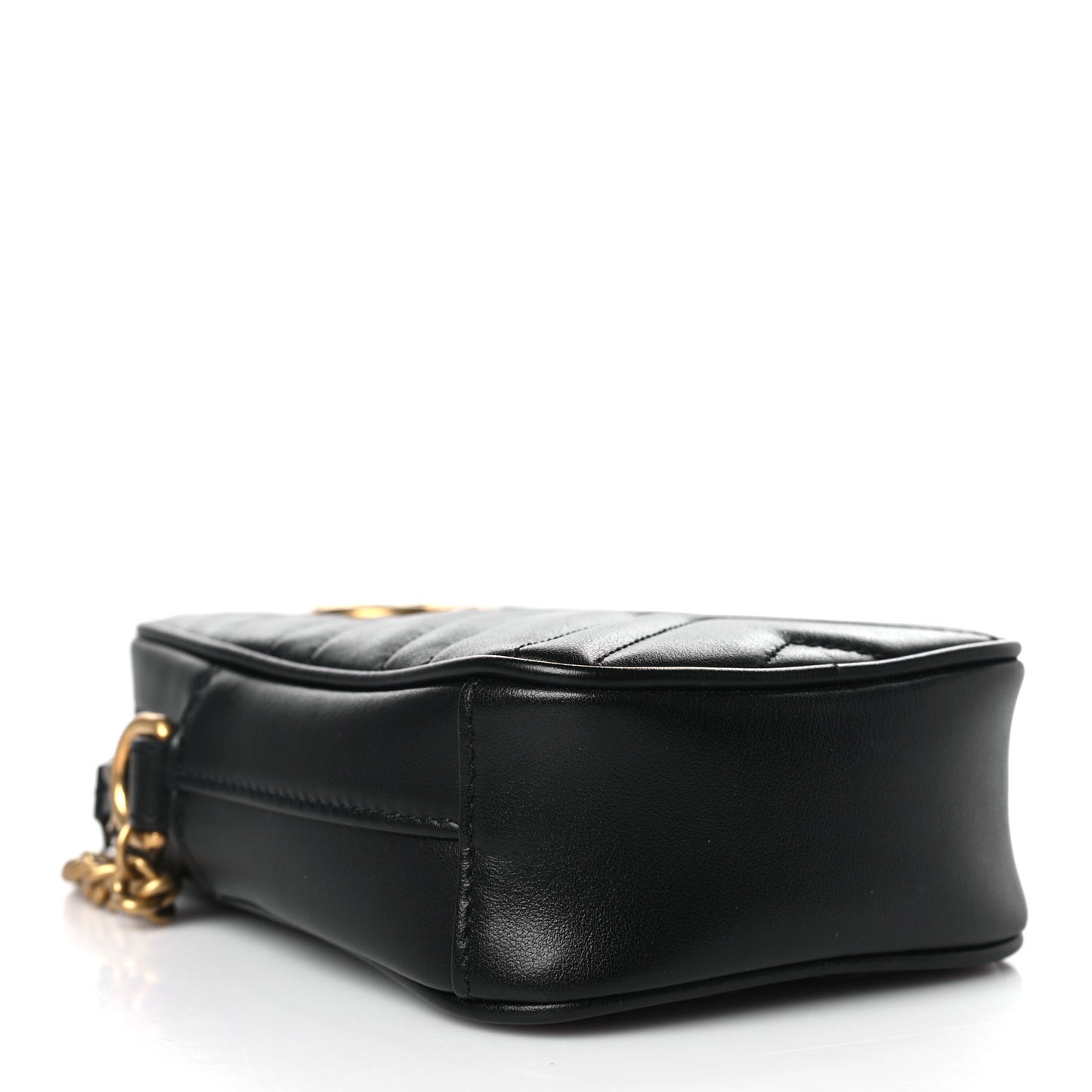 Calfskin Matelasse Mini GG Marmont Crossbody Bag Black