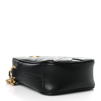 Gucci Calfskin Matelasse Mini GG Marmont Crossbody Bag Black 4 of 10