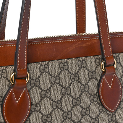 Gucci GG Supreme Monogram Medium Zippered Bucket Tote Beige Tuscany 15 of 17