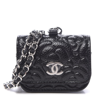 Chanel Caviar Camellia Embossed Airpods Pro Case Black 1 of 10