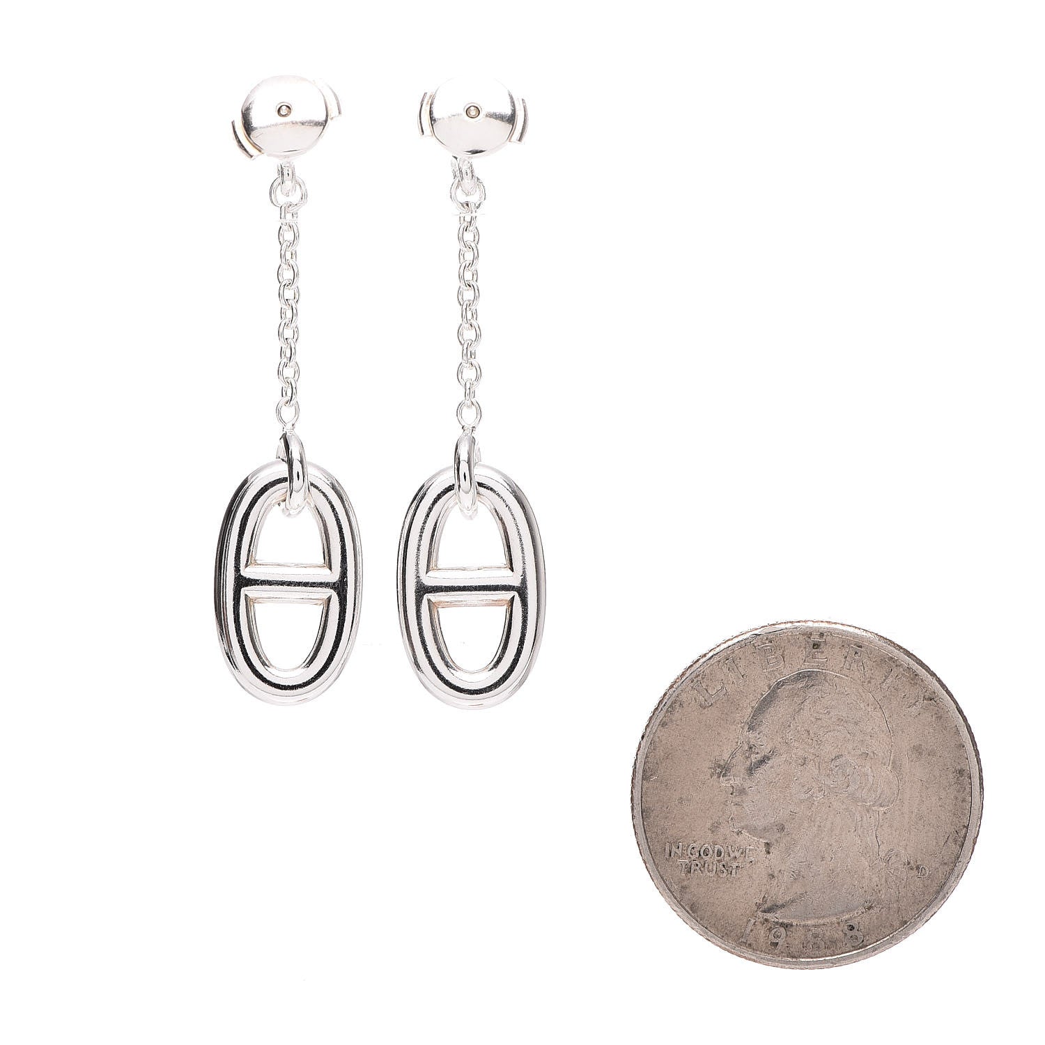 Hermes Sterling Silver Farandole Drop Earrings 2 of 9