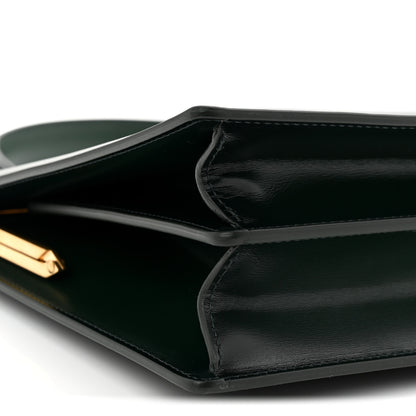 Celine Patina Box Calfskin Medium Clasp Bag Dark Green 9 of 10