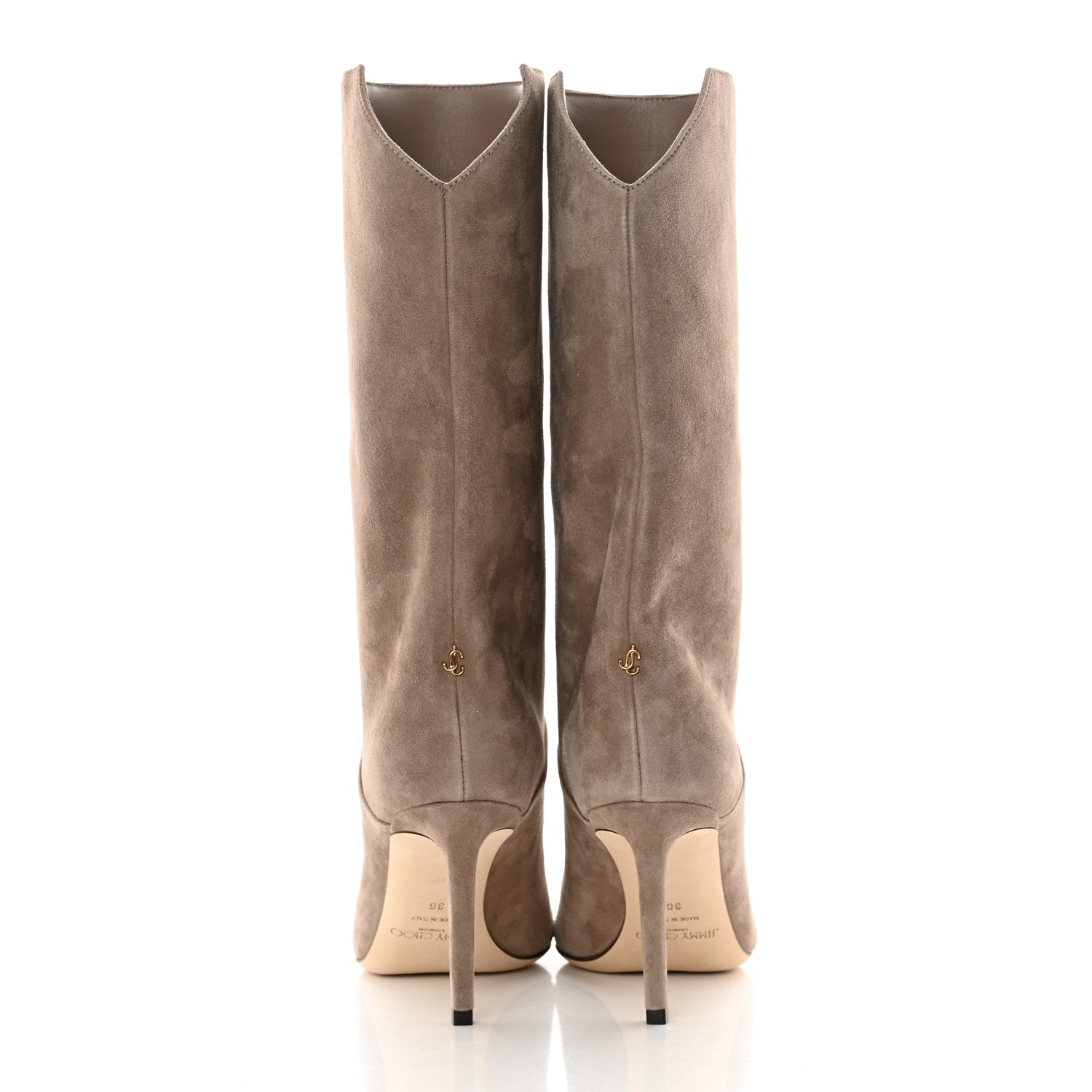 Jimmy Choo Suede Beren 85 Boots Light 36 Mocha 5 of 10