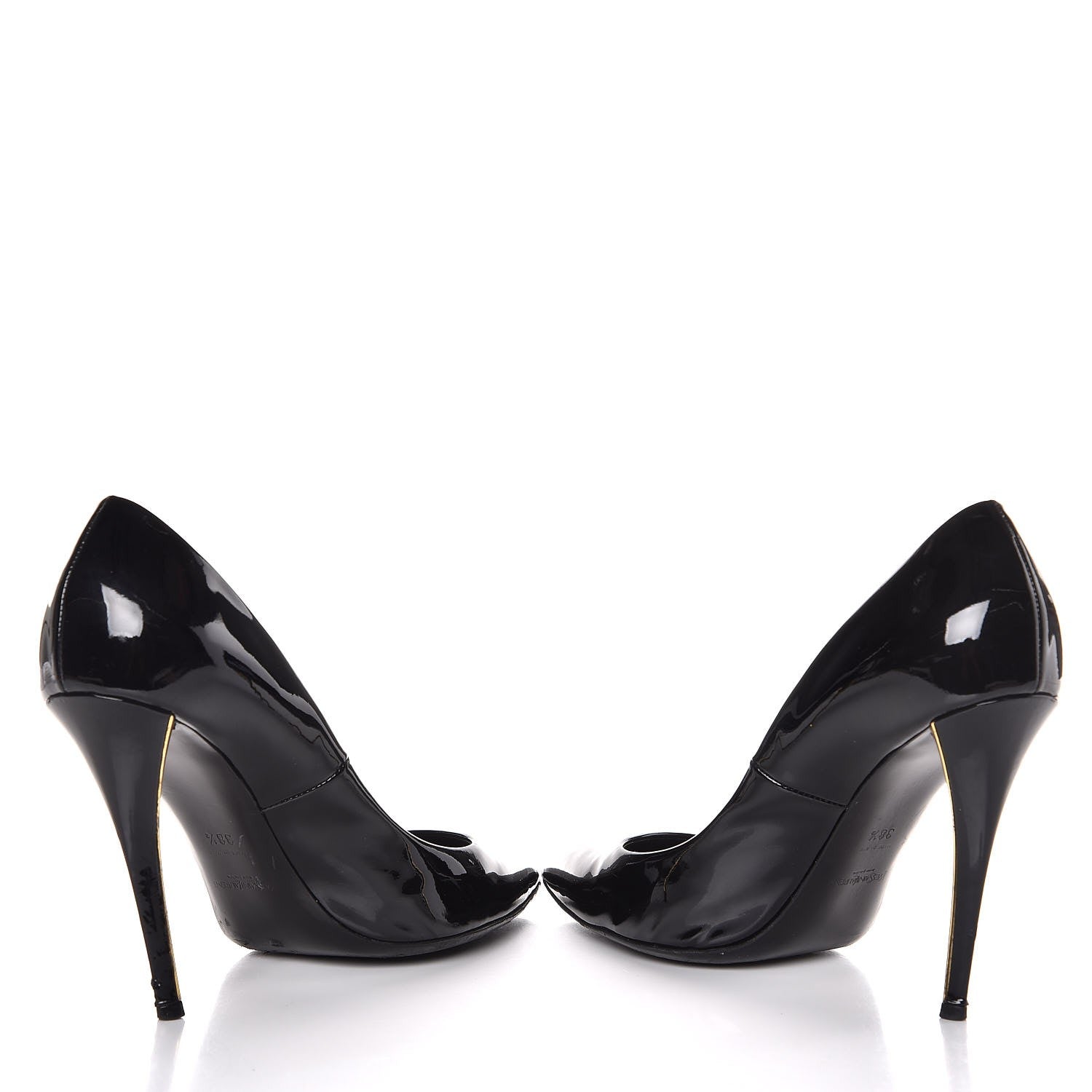 Saint Laurent Patent Calfskin Clara Pumps 38.5 Black 6 of 11