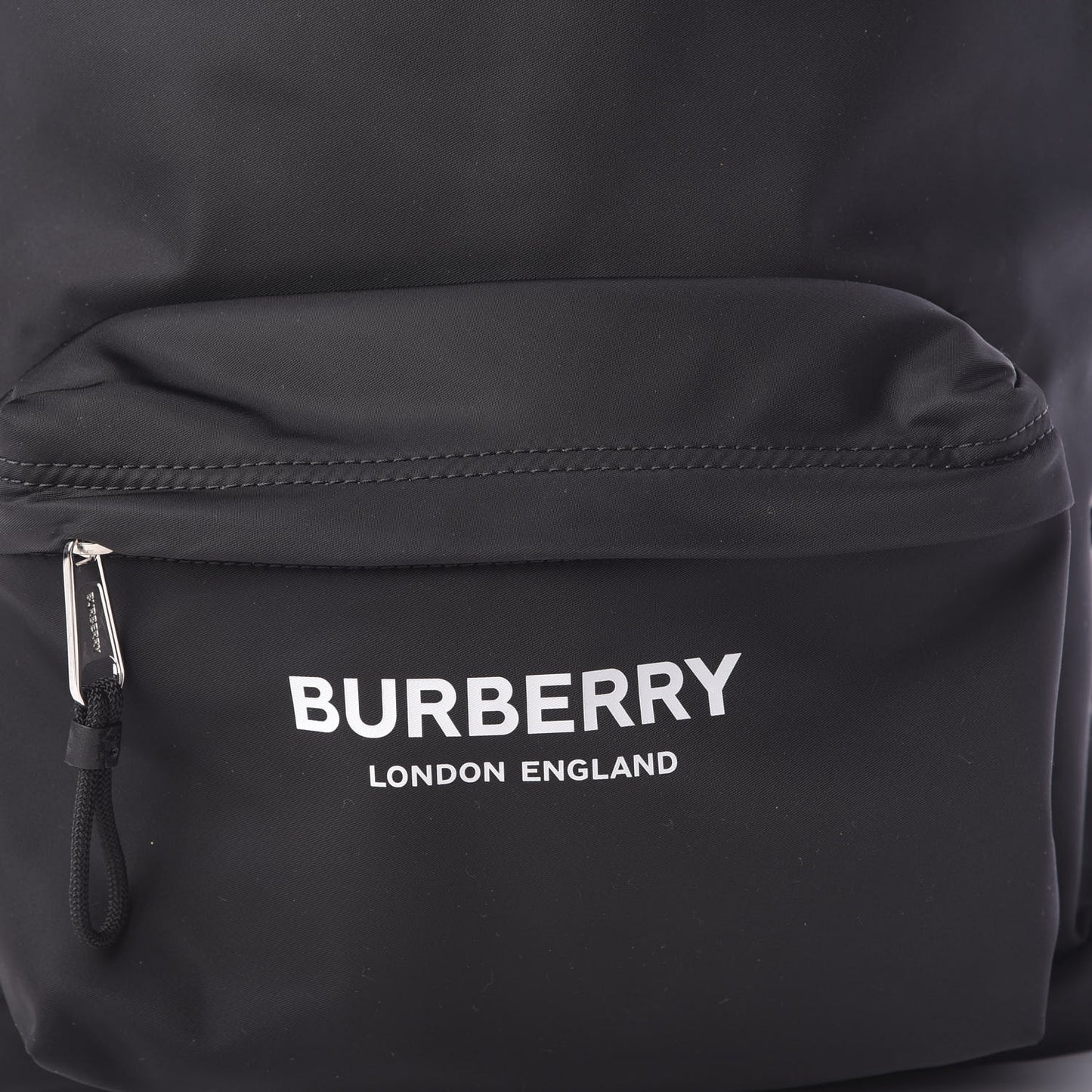 Nylon Logo Print Backpack Black