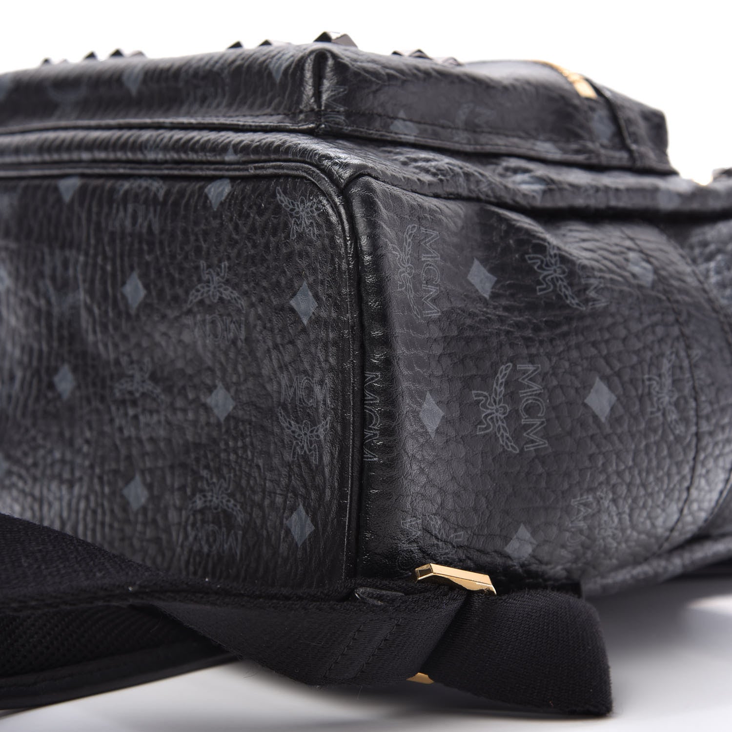 MCM Visetos Studded Small Stark M Backpack Black 7 of 9