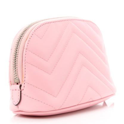 Gucci Calfskin Matelasse GG Marmont Pouch Cosmetic Case Wild Rose 3 of 11