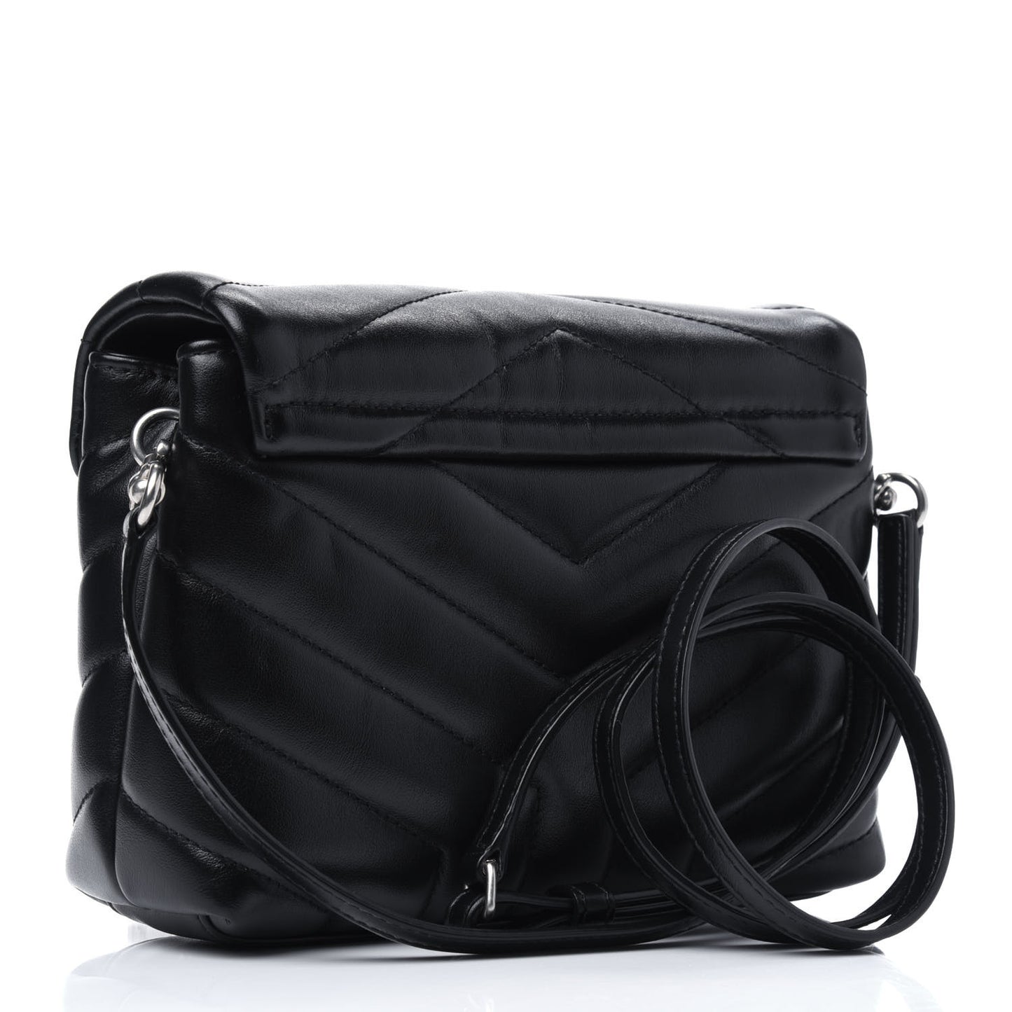 Calfskin Y Quilted Monogram Toy Loulou Crossbody Bag Black