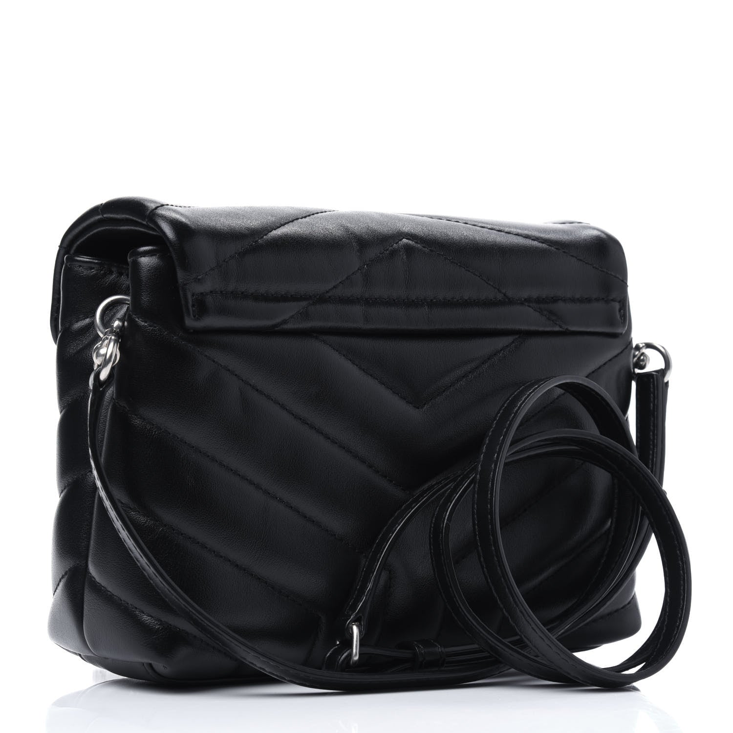 Saint Laurent Calfskin Y Quilted Monogram Toy Loulou Crossbody Bag Black 3 of 13
