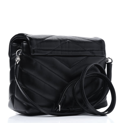 Saint Laurent Calfskin Y Quilted Monogram Toy Loulou Crossbody Bag Black 3 of 13