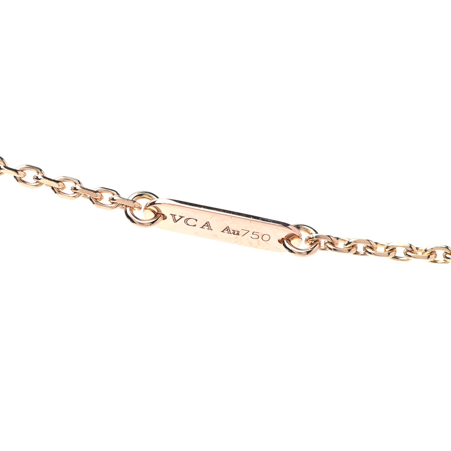 Van Cleef & Arpels 18K Rose Gold Diamond Carnelian Vintage Alhambra Pendant Necklace 3 of 7