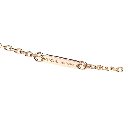Van Cleef & Arpels 18K Rose Gold Diamond Carnelian Vintage Alhambra Pendant Necklace 3 of 7