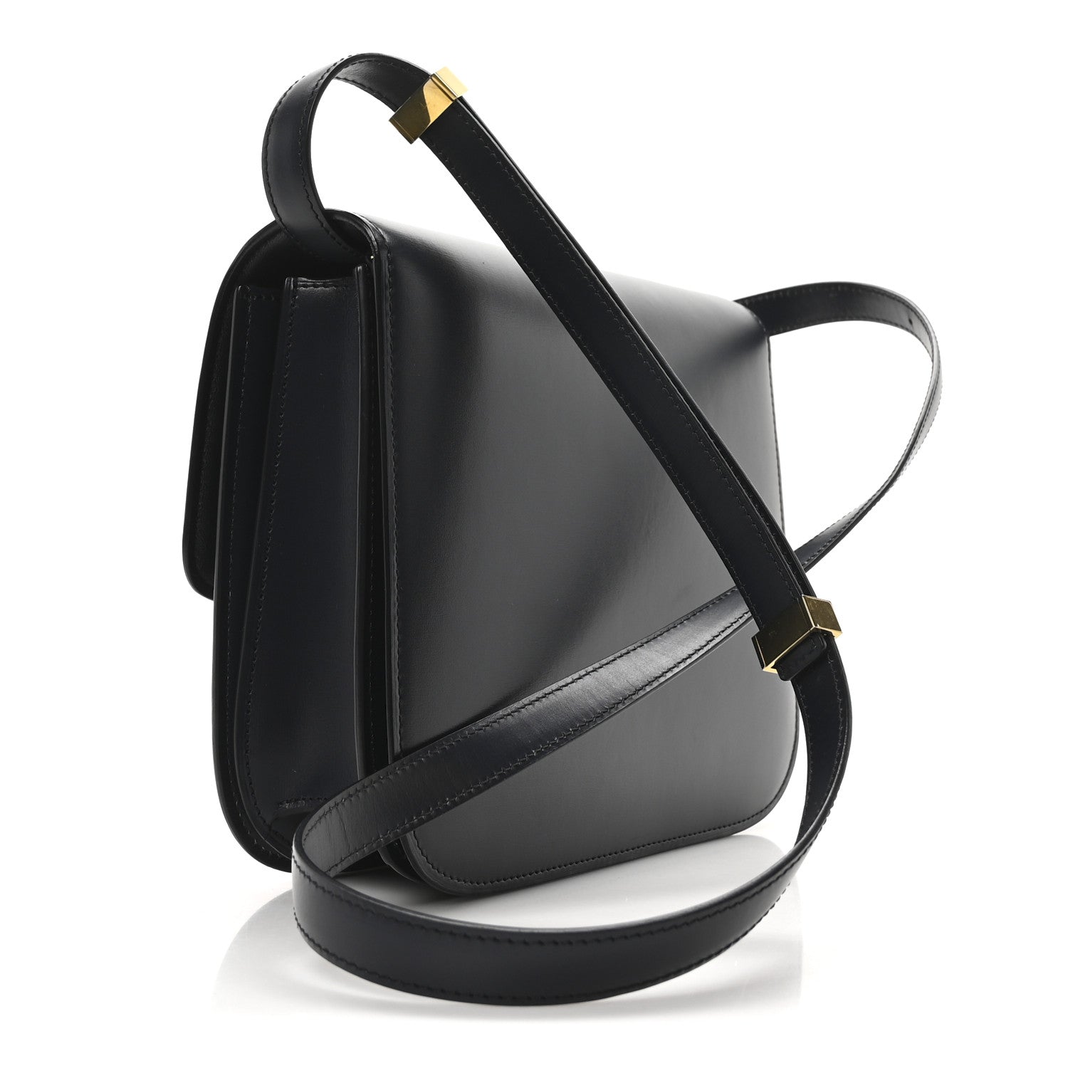 Celine Box Calfskin Medium Classic Box Flap Bag Navy 1751154