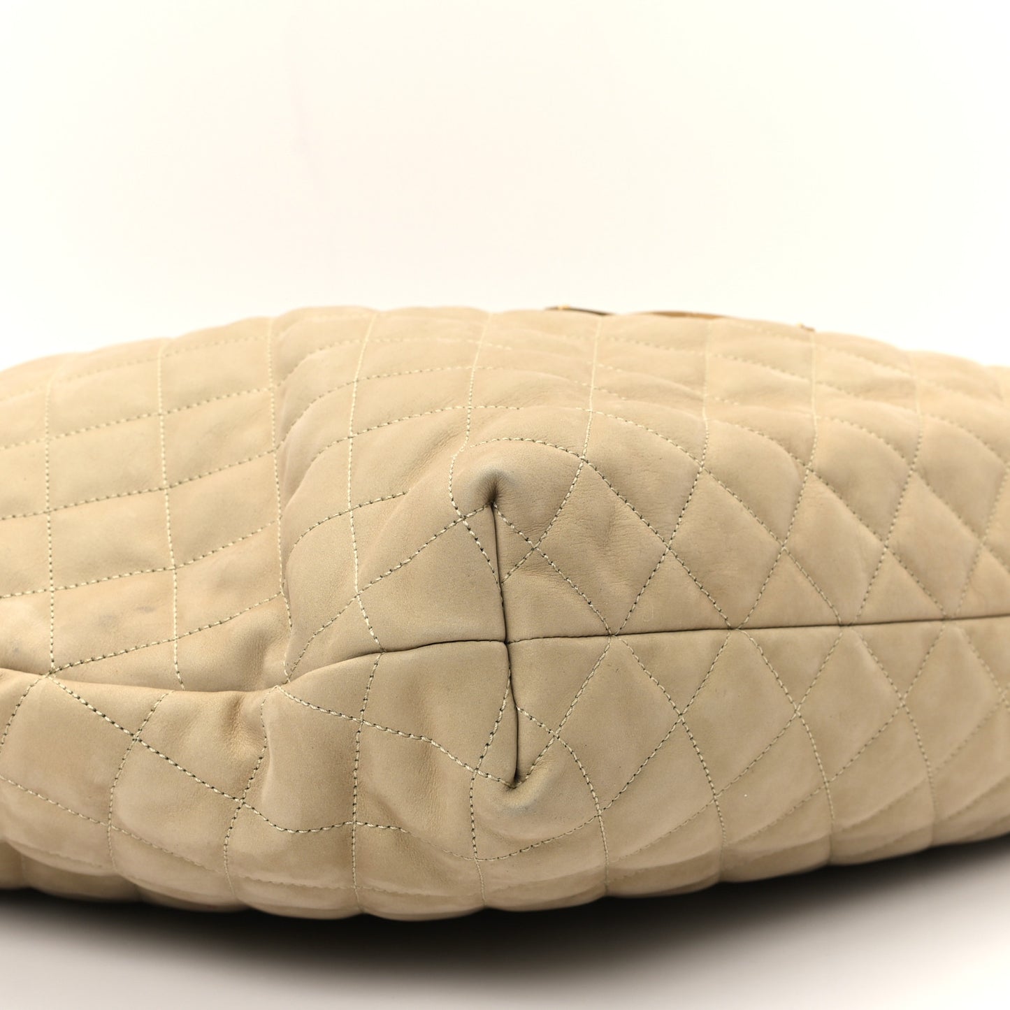 Nubuck Suede Quilted Maxi Icare Shopping Tote Safari Beige