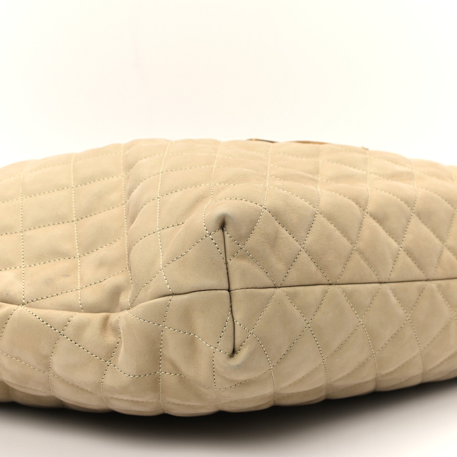 Saint Laurent Nubuck Suede Quilted Maxi Icare Shopping Tote Safari Beige 10 of 13