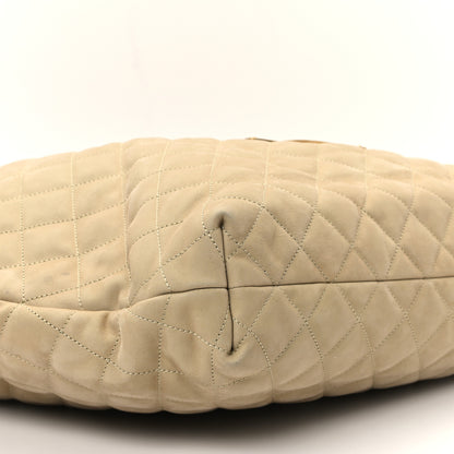 Saint Laurent Nubuck Suede Quilted Maxi Icare Shopping Tote Safari Beige 10 of 13