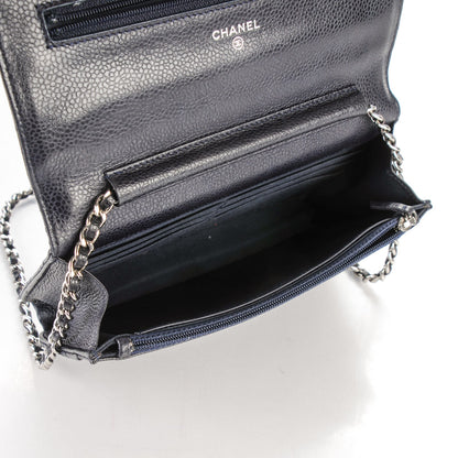 Chanel Caviar Quilted Wallet On Chain WOC Navy 5 of 8