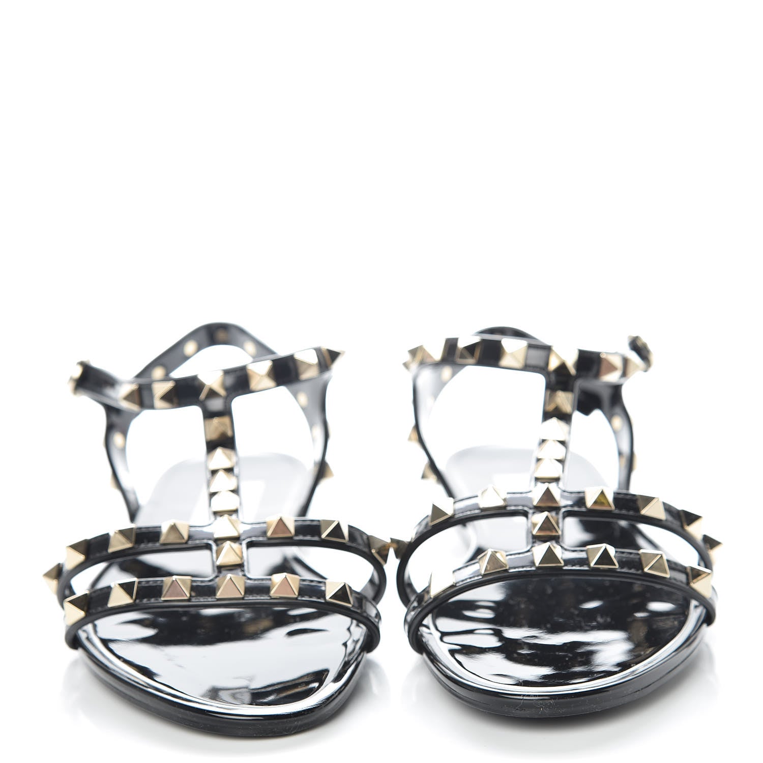 Valentino Garavani PVC Jelly Rockstud Caged Sandals 36 Black 2 of 7