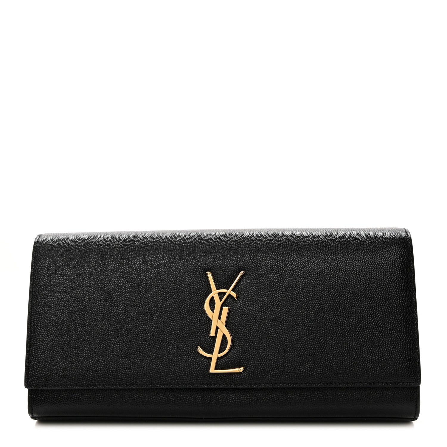 Saint Laurent Grain De Poudre Monogram Cassandre Clutch Black 1 of 9