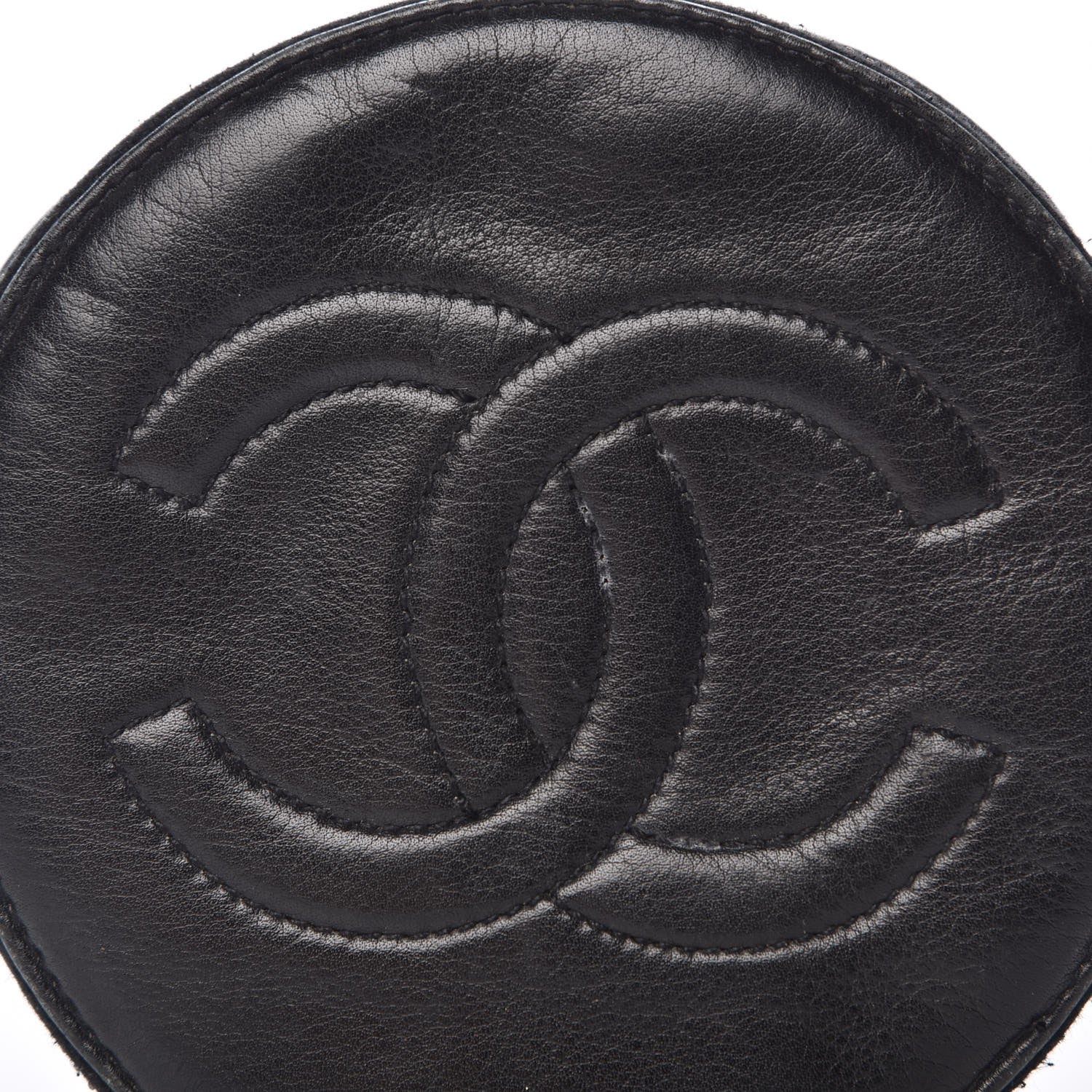 Chanel Lambskin Round Jewelry Travel Case Black 8 of 8