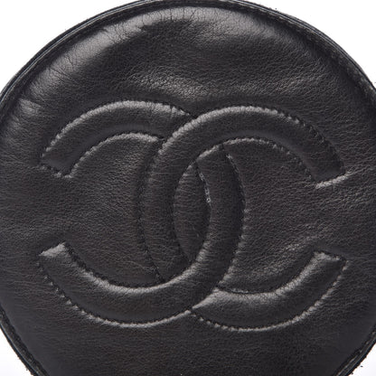 Chanel Lambskin Round Jewelry Travel Case Black 8 of 8