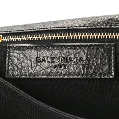 Balenciaga Agneau Giant 12 Gold Hardware Envelope Strap Clutch Black 6 of 9
