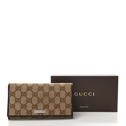 Gucci Monogram Metal Bar Continental Flap Wallet Brown 9 of 9