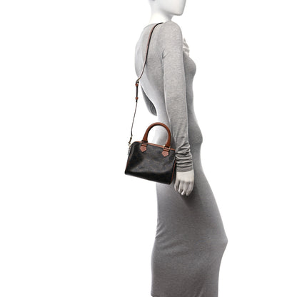 Celine Triomphe Canvas Calfskin Small Boston Bag Tan 2 of 10
