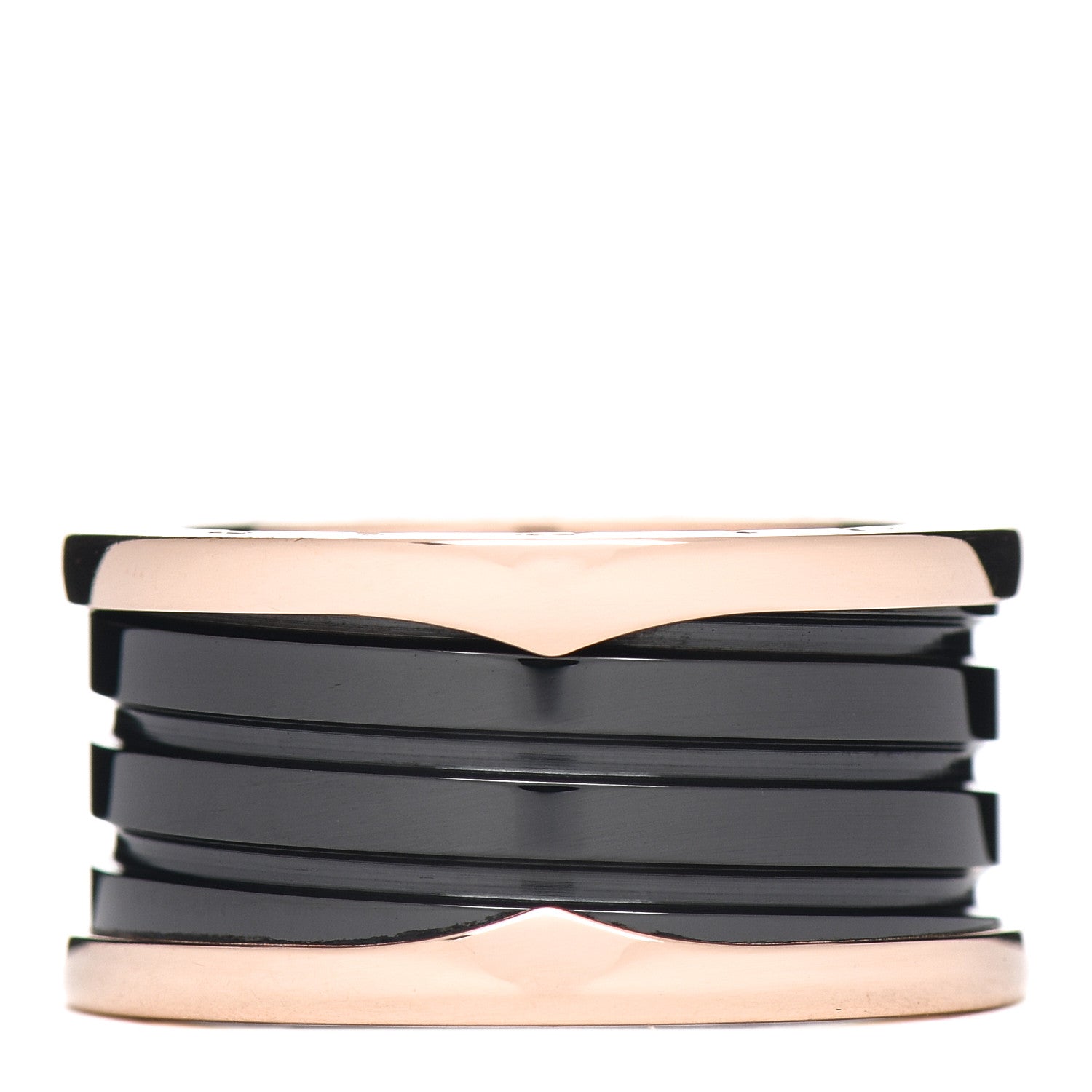Bulgari 18K Rose Gold Black Ceramic B.Zero1 Four-Band Ring 59 8.75 1 of 6