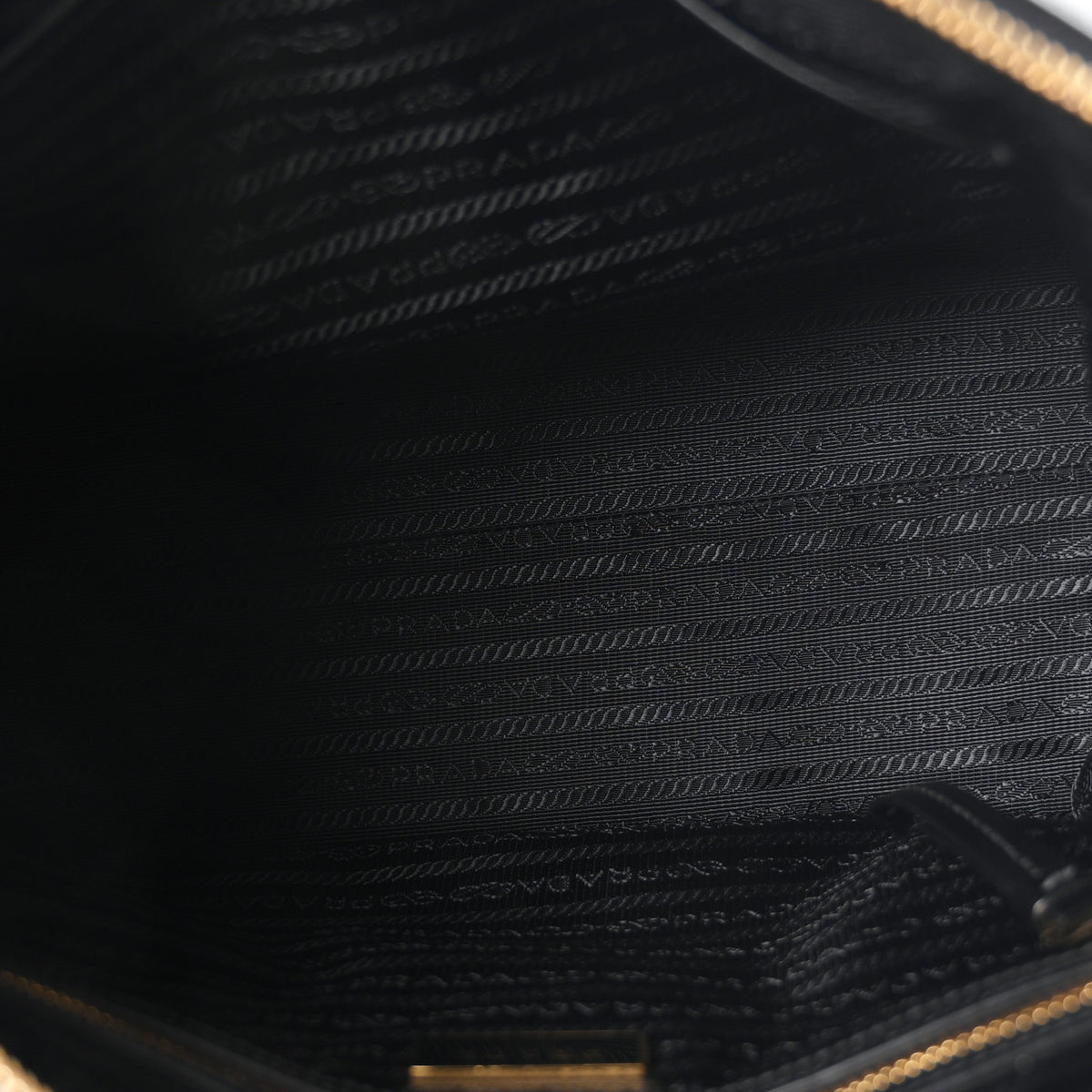 Prada Tessuto Nylon Soft Calf Shopping Tote Black 9 of 17