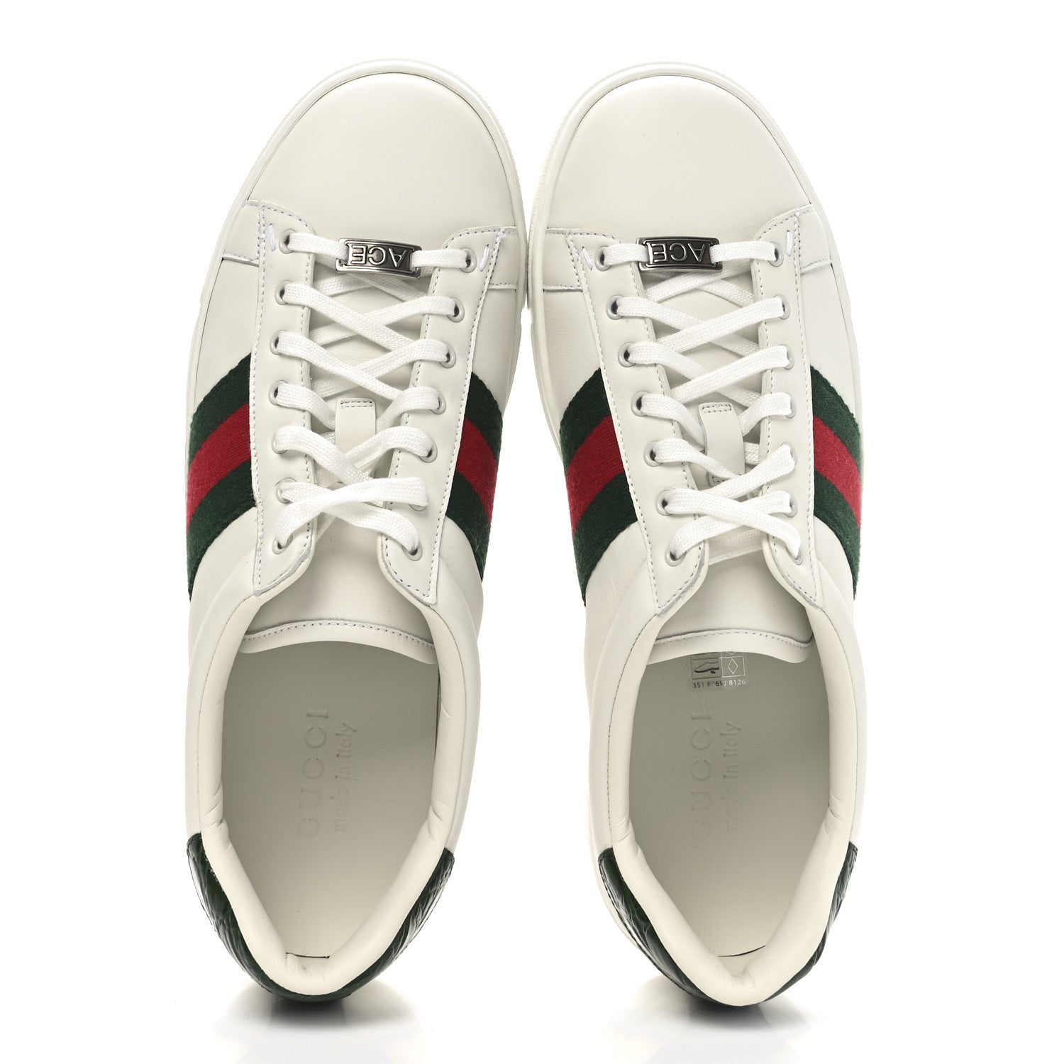 Gucci Ultralight Plume Calfskin Web Mens New Ace Sneakers 8 Green Ace 2 of 8