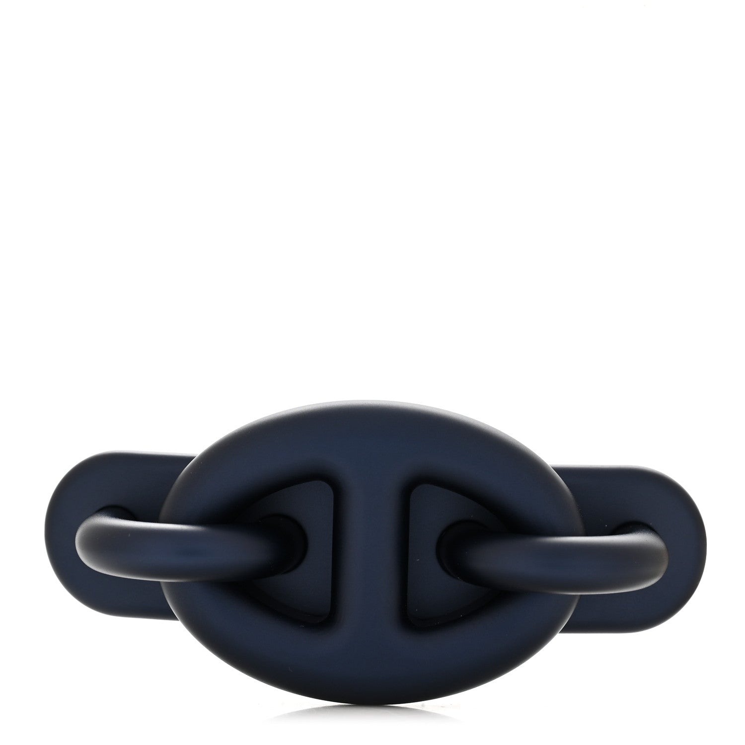 Hermes Matte Aluminum Tri Maillon PM Hair Clip Navy 1 of 3