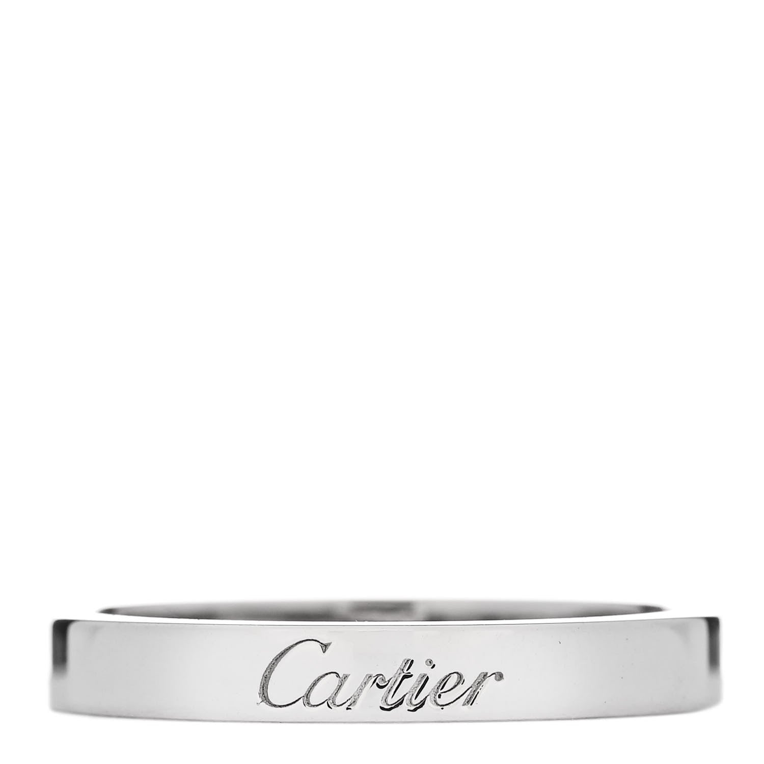 Cartier Platinum 3mm C De Cartier Wedding Band Ring 58 8.25 1 of 5