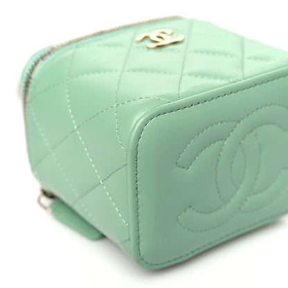 Chanel Lambskin Quilted Top Handle Mini Vanity Case With Chain Green 9 of 11