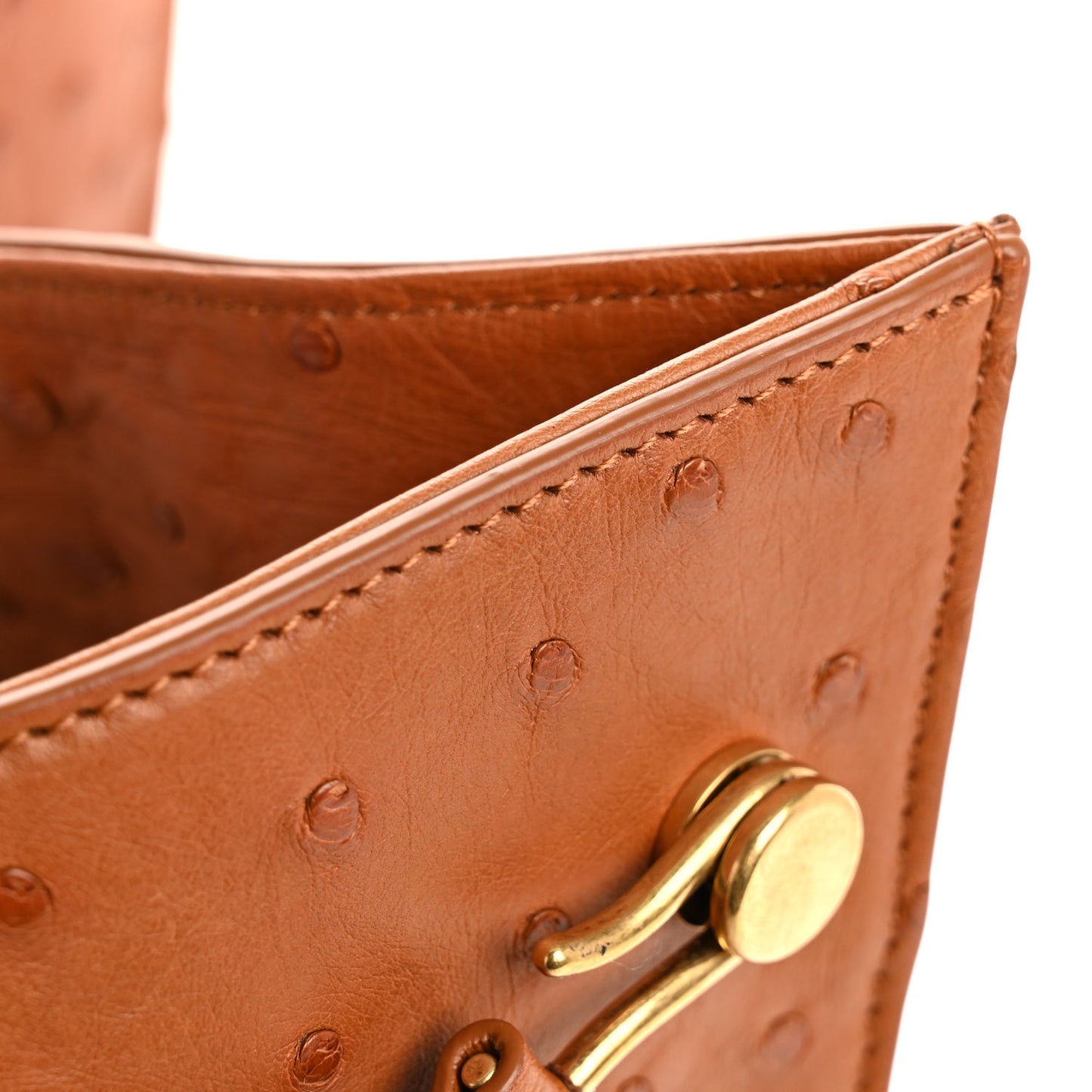 Ostrich Alexia Bag Caramel