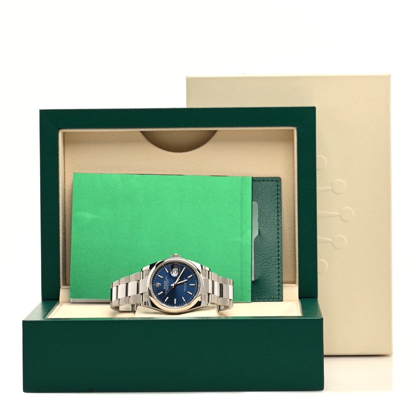 Stainless Steel 36mm Oyster Perpetual Datejust Watch Bright Blue 126200